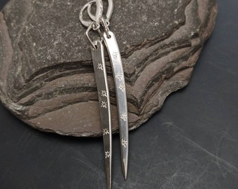 Star Dagger Earrings - sterling silver, recycled fork tine