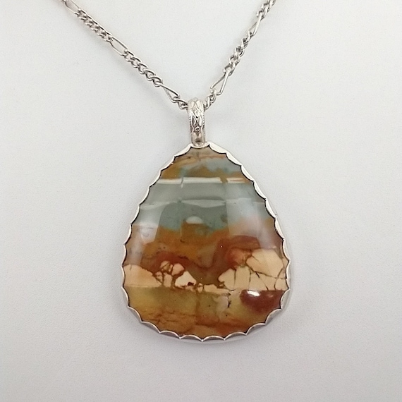 Rocky Butte Jasper - Oregon jasper, handcrafted sterling silver setting, medium, scenic