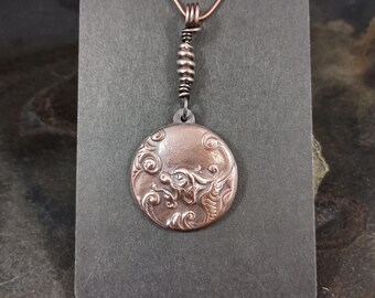 Wind Dragon Pendant - copper, antique design