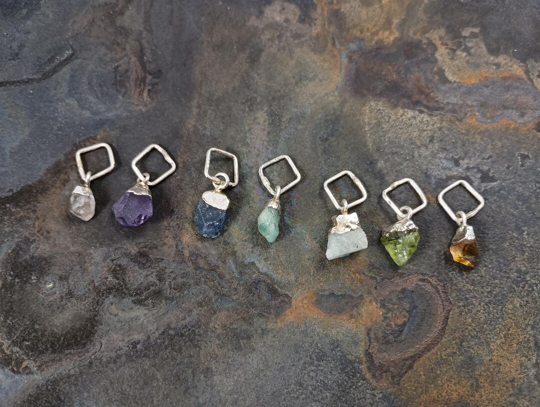 Mini Stones Tiny Gemstone Pendants - Genuine Gems, Sterling Silver, Mini ...