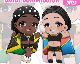 Benutzerdefinierter Chibi-Avatar, personalisiertes Anime-Chibi-Porträt, einzigartiges digitales Geschenk für Freunde, Paare und Geburtstage