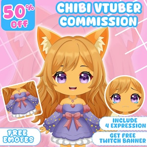 Comisión de avatar Chibi VTuber personalizado: modelo Live2D personalizado para streamers y creadores de contenido