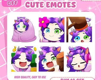 Custom Animated Chibi Emotes, Twitch Vtuber Streamer Graphics (Digital Download)