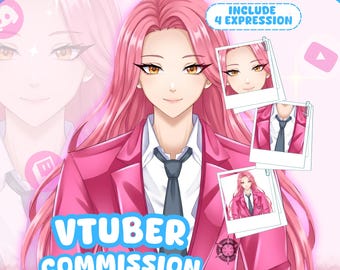 Custom Live2D Vtuber Model Commission | Anime Style Character Design, Rigging (Male/Female)