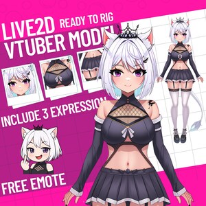 Custom VTuber Model | Live2D Rigging & PNGTuber Avatar | Furry, Male, Female OC | Vtuber Commission | Free Banner