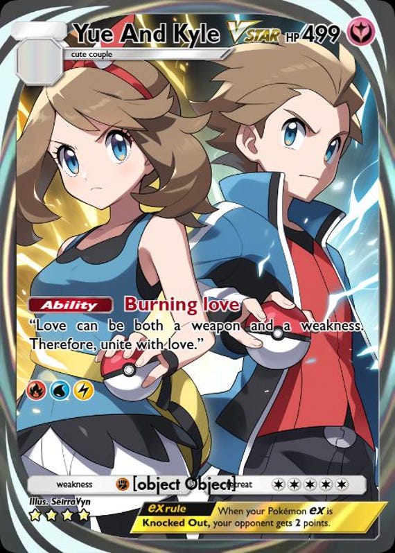 Custom Pokemon Card/personalized TCG Pokemon Gift/digital Pokemon Card  Design/couple Portrait/anime Portrait - Etsy