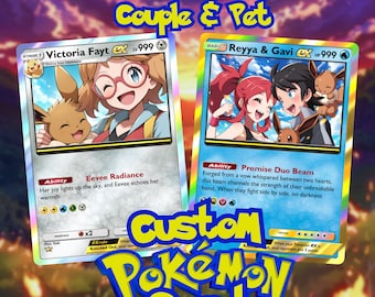 Custom Pokemon Card/personalized TCG Pokemon Gift/digital Pokemon Card  Design/couple Portrait/anime Portrait - Etsy