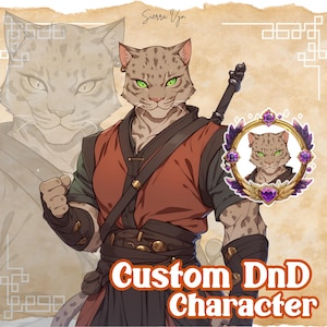 Custom DnD Character Illustration | Fantasy RPG Portrait Commission | Full Body or Bust PNG Art for Dungeons & Dragons OC