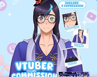 Encargo de modelo personalizado Live2D VTuber / Diseño de avatar de anime con busto prominente / Arte de personaje VTuber para streaming y Twitch / Listo para rigging