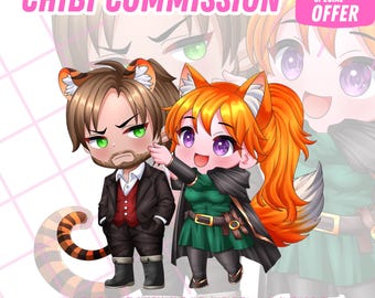 Benutzerdefinierter Chibi-Charakter, niedlicher Chibi-Auftrag, personalisierter Kawaii-Avatar, digitale Chibi-Kunst für Profilbild & soziale Medien