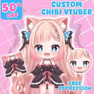 Custom Chibi VTuber Avatar Commission - Personalized Live2D Model for Streamers & Content Creators