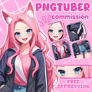 Custom PNGTuber Model | Anime Avatar for Streaming | VTuber PNG Commission, Chibi PNGTuber, Cute Custom PNGTuber | Twitch & YouTube Avatar