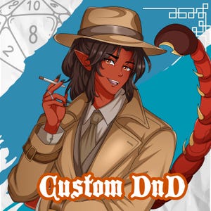 カスタムD&Dキャラクターアート依頼とパーソナライズされたD&Dポートレート、ダンジョンズ＆ドラゴンズのオリジナルキャラクター（OC）のファンタジーキャラクターデザイン、デジタルRPGアートワーク
