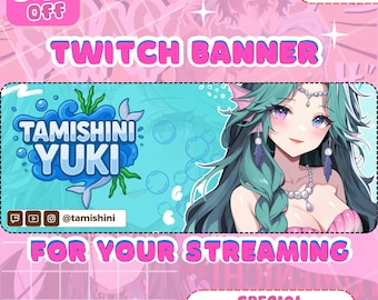 Custom Twitch Banner | Twitch Header | Profile Banner | VTuber Banner Commission | Streamer Graphics