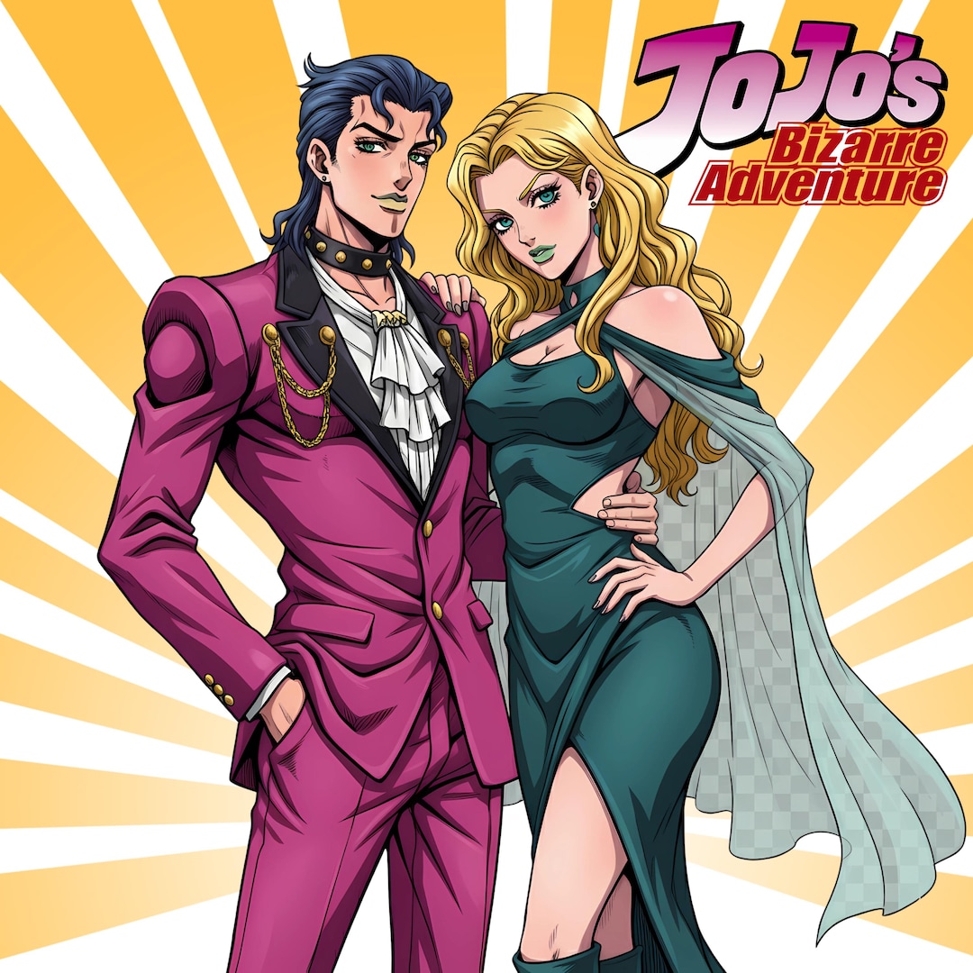 カスタムジョジョPFP＆ポートレート｜パーソナライズされたジョジョ風カップルイラスト｜誕生日用アニメアートコミッション｜記念日ギフト - Etsy 日本, image size:1080x1080