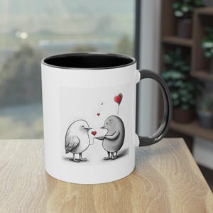 Two-Tone Coffee Mug - Ceramic Tableware, Tea Cup, Coffee Lovers Gift, Kitchen Decor, Love Mug.