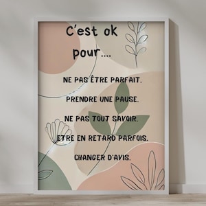 Positive affirmation poster, printable motivational poster, phrase of the day, motivational phrase, Mental health poster - Therapy wall art