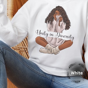 Biracial Sweatshirt Unity in Diversity Essence Black and Latina Identity Biracial Heavy Blend Blaxican Blatina Crewneck Sweatshirt BIPOC