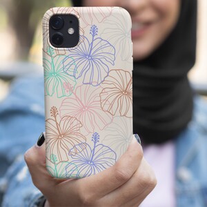 Hibiscus Phone Case Hawaiian Print Phone Case Flowers Phone Case Matte Glossy iPhone Samsung Galaxy Google Tough Case phone case aesthetic