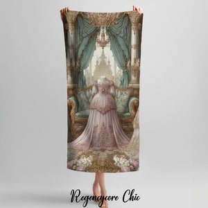 Regencycore Chic Bath Towel: Victorian Shabby Chic Bathroom Decor