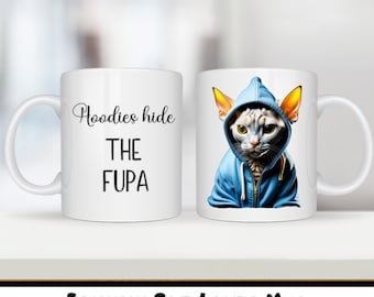 Sphynx Cat Fupa Mug, Funny Hairless Cat Lover Gift