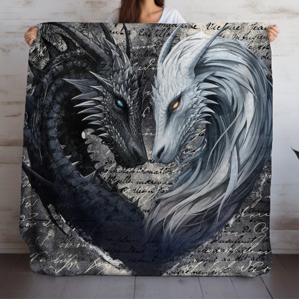 Dragon Love Letter Velveteen Plush Blanket - Gothic Throw Cover
