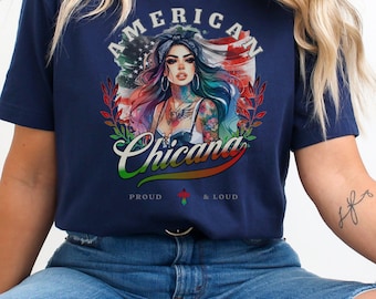American Chicana Bella Canvas Tee: Latina Feminist Shirt