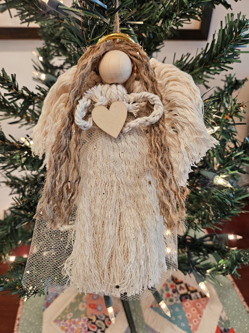 Macrame Angel Ornament Handmade Holiday Decor Etsy