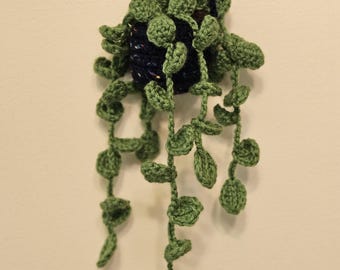 Crocheted hanging plant