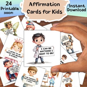 Affirmation Cards For Kids, Printable Affirmation Cards,Self-Esteem For Kids,Classroom Tools,Kids Positivity,Cards For Kids,Instant Download