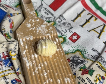 Tábua de nhoque artesanal em madeira maciça de bordo, máquina de fazer cavatelli