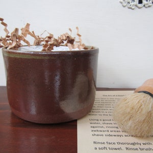 Natural Shave Set with Soap Brush and Shaving Bowl Coffee image 1