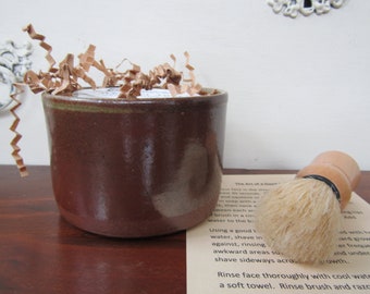 Natural Shave Set with Soap Brush and Shaving Bowl- Coffee