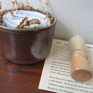 Natural Shave Set with Soap Brush and Shaving Bowl Coffee image 6