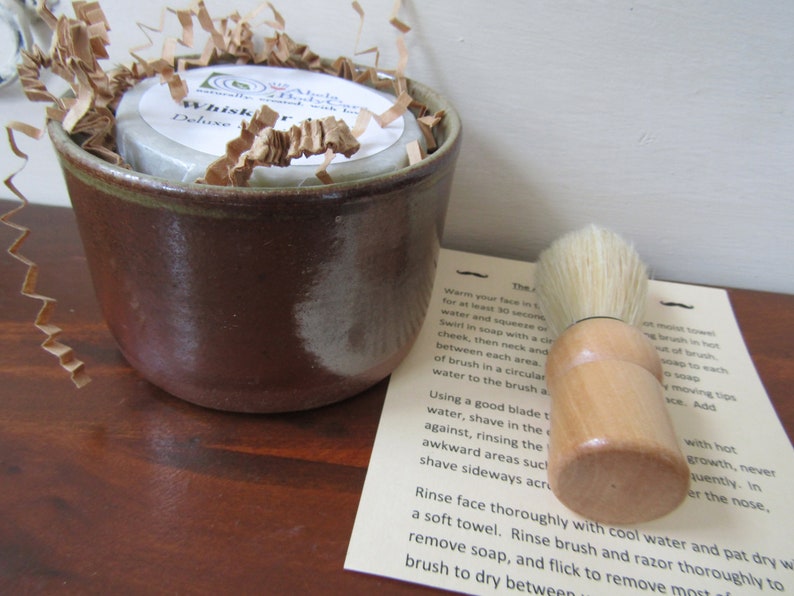 Natural Shave Set with Soap Brush and Shaving Bowl Coffee image 6