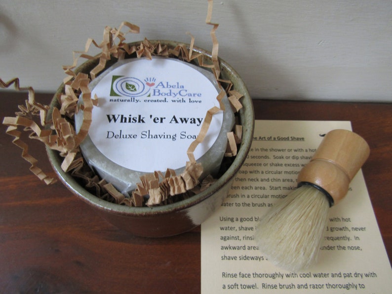 Natural Shave Set with Soap Brush and Shaving Bowl Coffee image 7