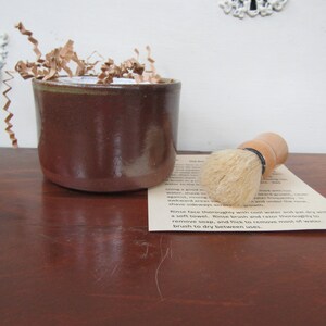 Natural Shave Set with Soap Brush and Shaving Bowl Coffee image 2