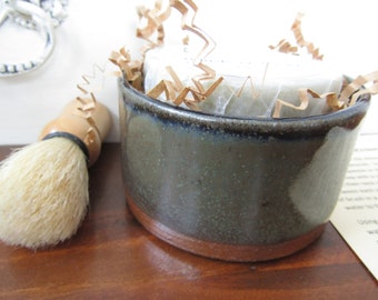 Natural Shave Set with Soap Brush and Shaving Bowl- Seafoam