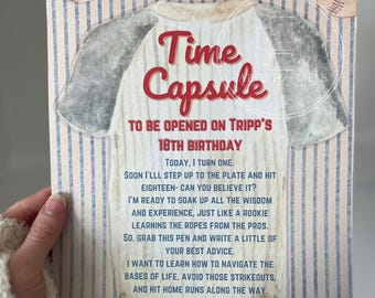 Hand Painted Baseball Time Capsule Sign, First Birthday (Digital Download)