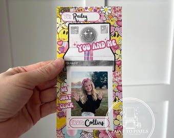 Retro Polaroid Valentine, Personalized Photo Card (Instant Download)