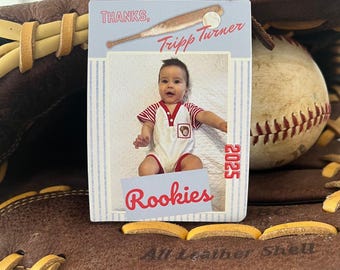 Hand Painted Baseball 1st Birthday Card Template (Instant Download)