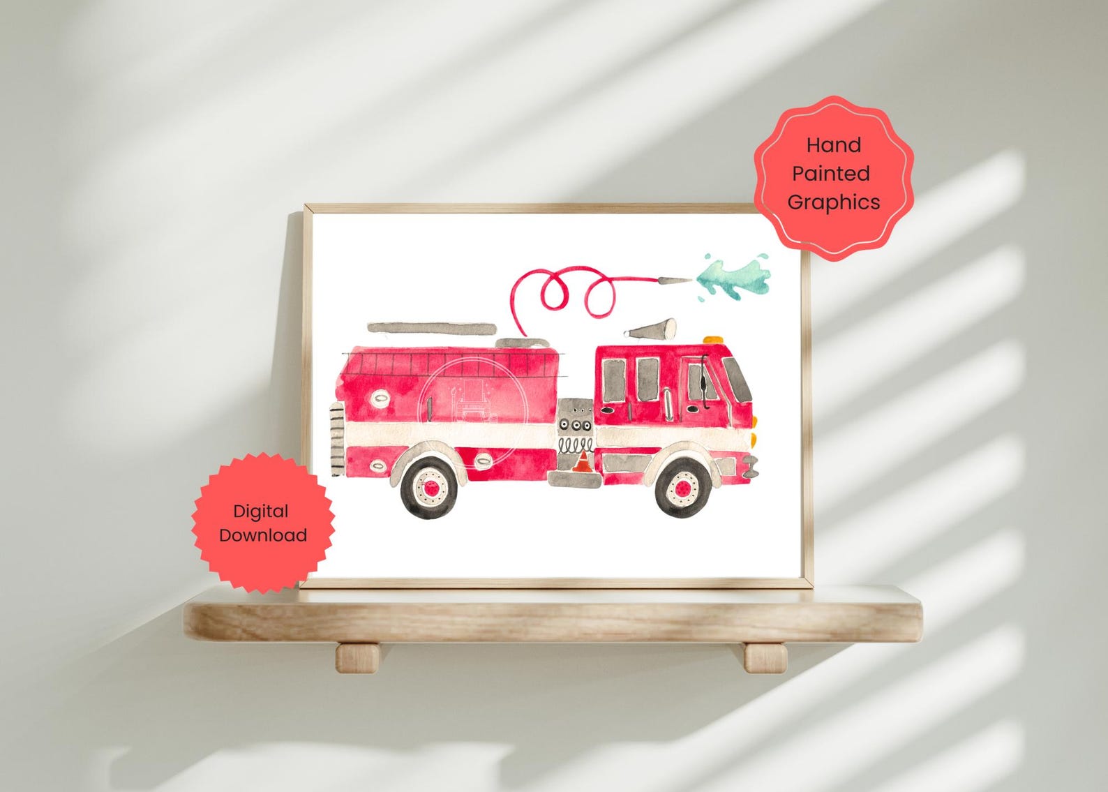 Firetruck Wall Art, Fire Truck, Firetruck Party, Firetruck Birthday ...