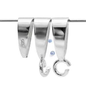 Pendentif en argent sterling bélières de 8 mm et 12 mm (anneau ouvert) pour charm, pendentifs de collier de pierres précieuses | fabrication de bijoux 925 connecteurs