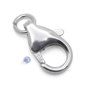 925 Sterling Silver Lobster Clasp Trigger Claw with Open Ring 7mm 8mm 10mm 12mm - Jewellery Findings for Necklace & Bracelet UK