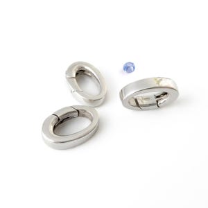 Ovalt trycklås i 925 sterlingsilver 9 x 6 mm, liten kedjekoppling för armband, halsband, reparationer och smyckesdetaljer