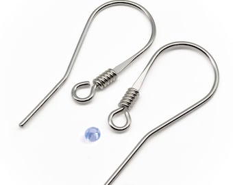925 Sterling Silver Fish Hook Earwires, 20mm or 25mm Earring Findings