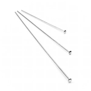 Alfileres de cabeza plana de plata esterlina: alambre de calibre 24 de 25 mm, 38 mm y 50 mm con cabeza de 1,5 mm: perfectos para suministros de fabricación de joyas.