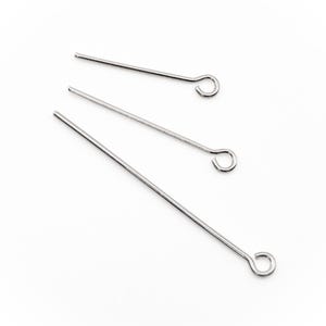 10x 50x Alfinetes de olho de prata esterlina - 15 mm, 20 mm, 30 mm Fio de calibre 0,8 mm/20 com laço de 1,5 mm - Perfeito para suprimentos de fabricação de joias DIY