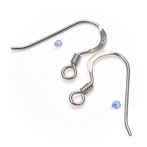 925 Sterling Silver Fish Hook Ear Wires | Classic Earring Hooks 20x14mm | DIY Earring Findings Jewellery Making UK