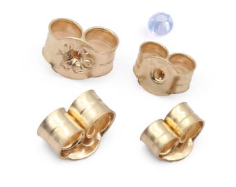 9ct Solid Yellow Gold Earring Butterfly Backs for Stud Post Scrolls Stoppers 4.4mm 5.1mm Jewellery Making Jewelry Findings Repair Parts